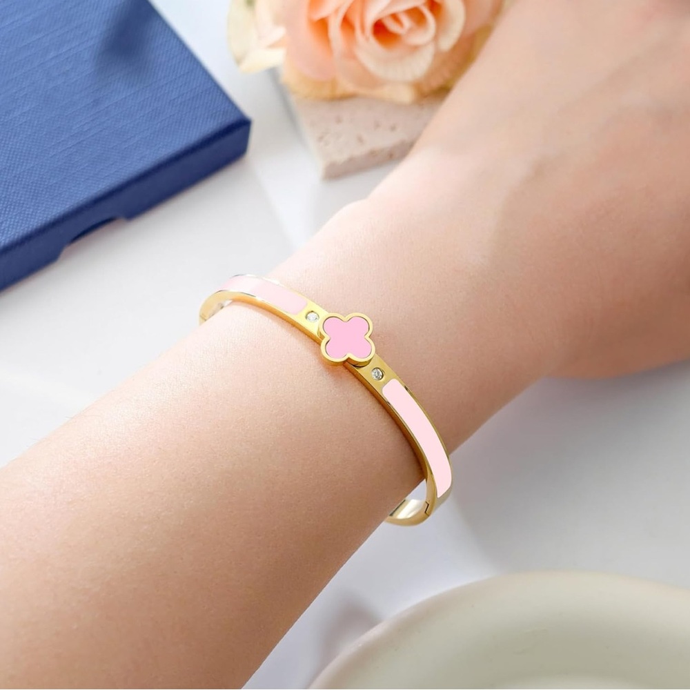 Elegant Pink and Gold Bracelet